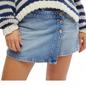 We The Free Dark Blue Asymmetrical Denim Jean Skirt Size 31